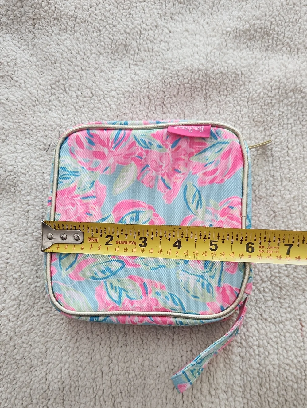 Lilly Pulitzer travel cosmetic case Totally Blossom Clear Front